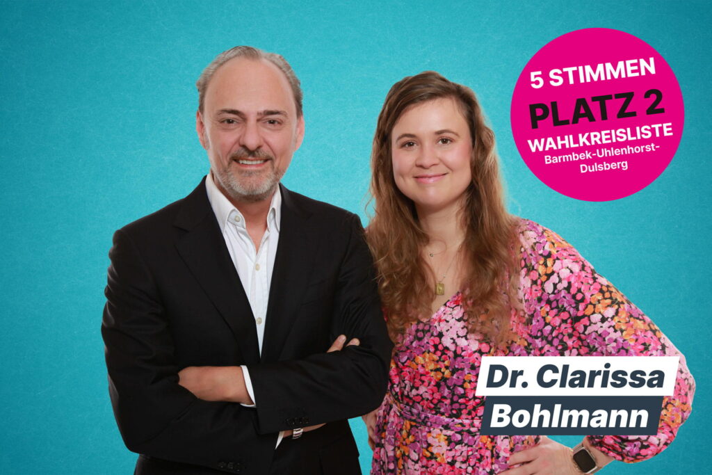 Stephan Gamm MdHB und die stellvertretende Vorsitzende der Bezirksversammlung Dr. Clarissa Bohlmann